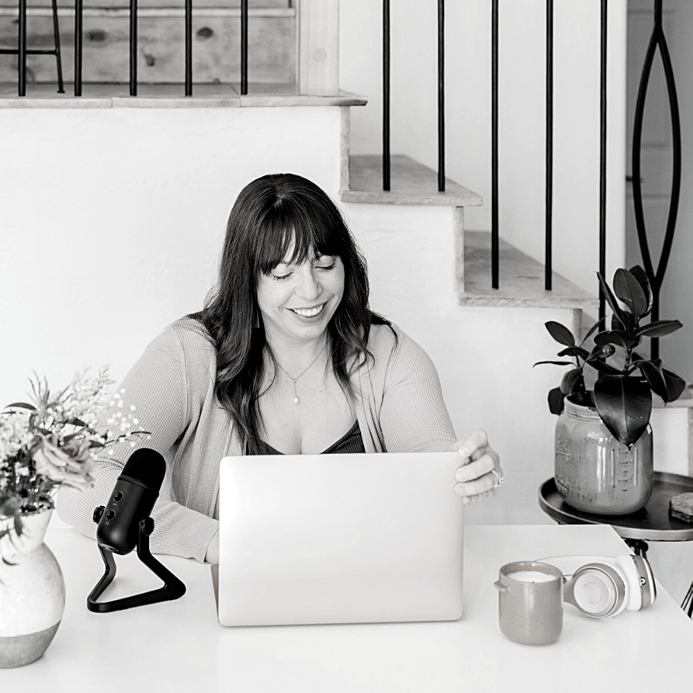 lady holding laptop