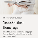 female blogger in white suit holding a book