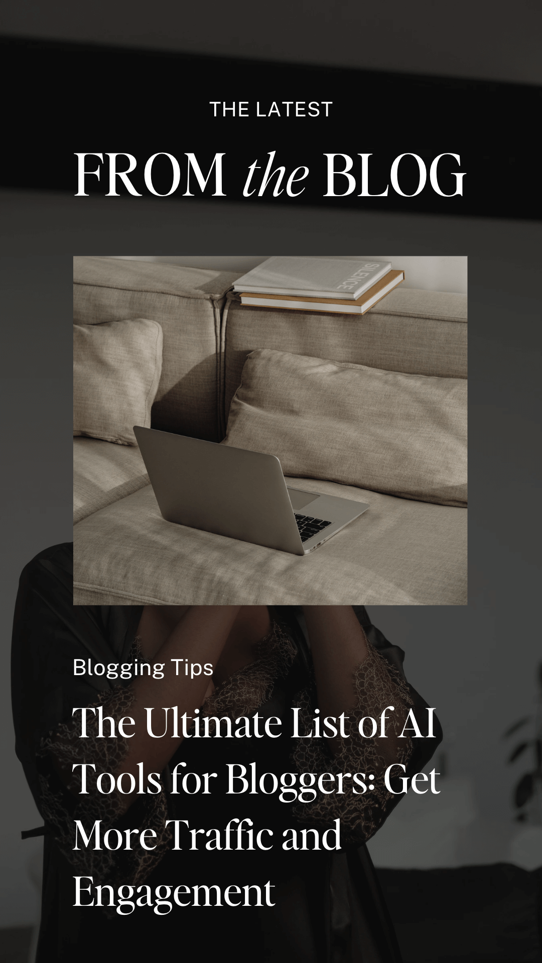 moody image of laptop on brown couch